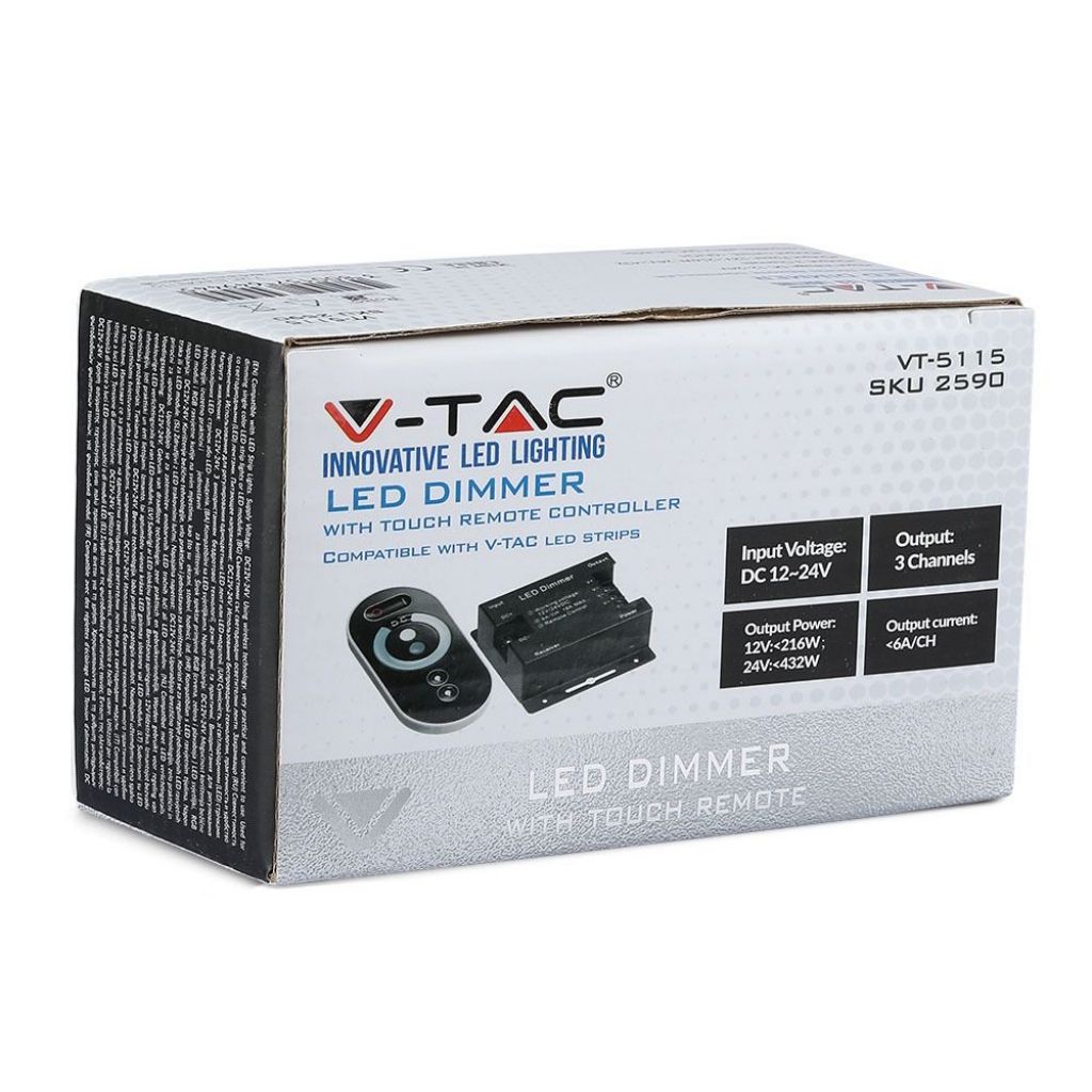 V-TAC Kontroler do Taśm LED Ściemnianych Pilot Dotykowy